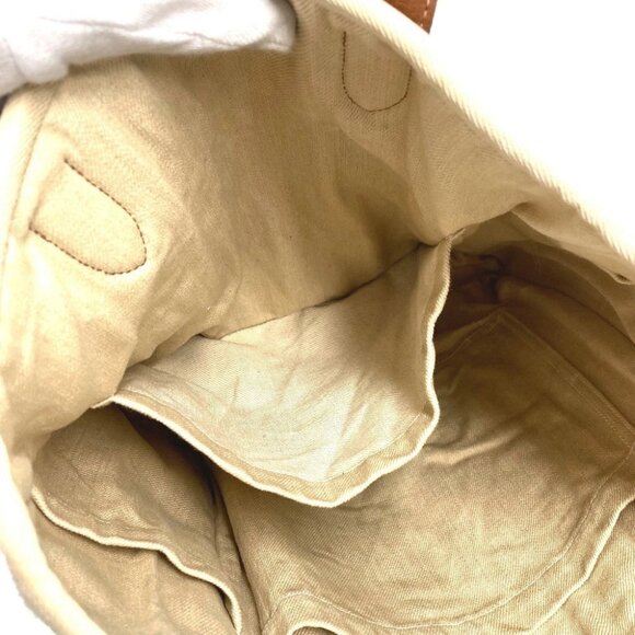 HERMES Kabas Calicut Tote Bag Shoulder Bag Leather/Canvas Beige/Brown - Picture 9 of 16